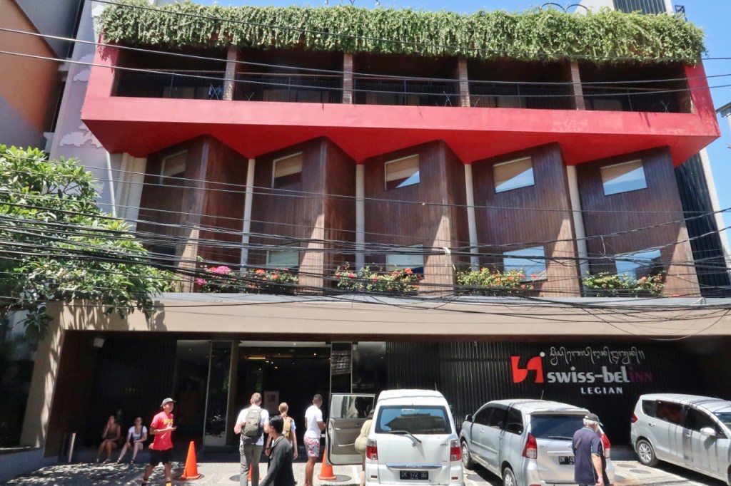 Street view of the Swiss-Belinn Legian Hotel building