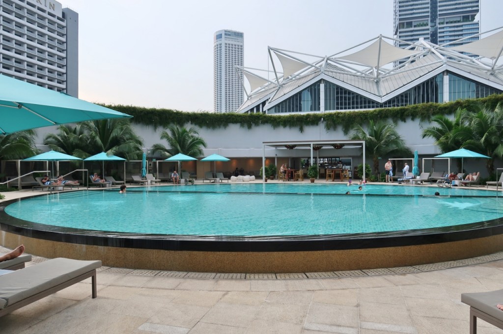 Pan Pacific Hotel's pool, poolside cabanas and Poolside Bar restaurant