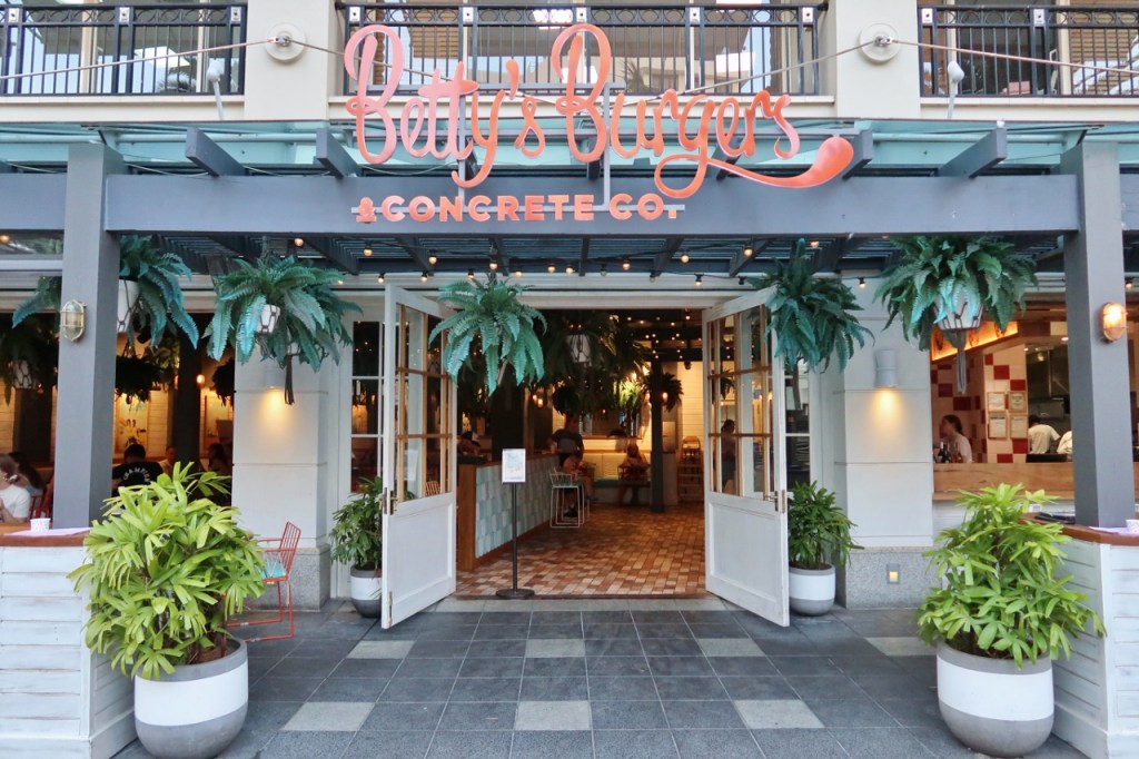 Entrance to Betty's Burgers & Concrete Co. Restaurant