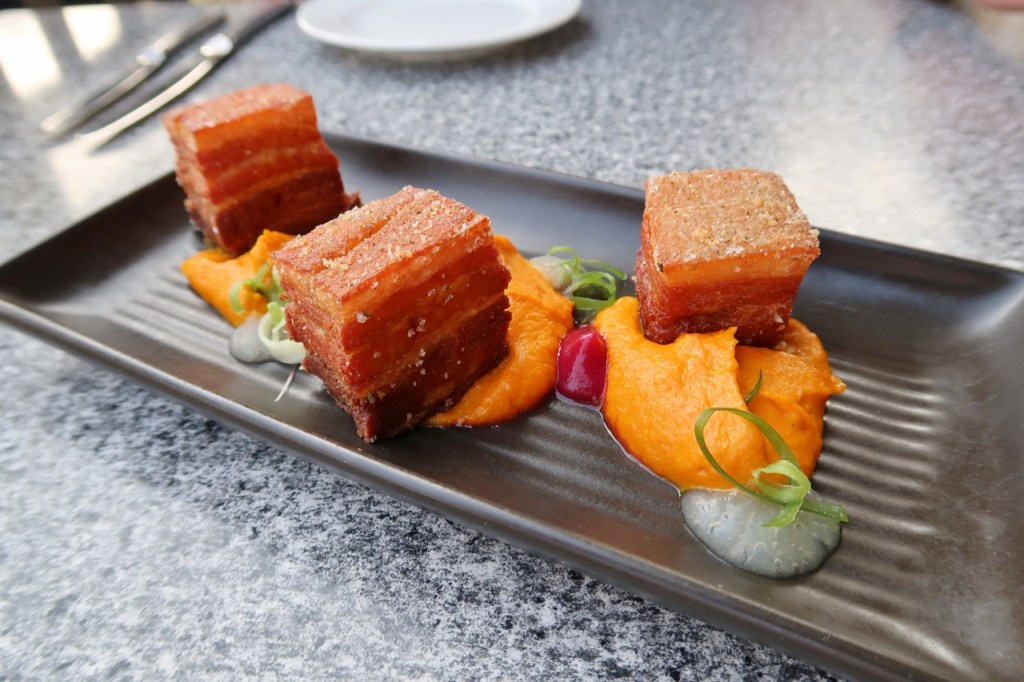 Pork belly entree at Summit Restaurant & Bar