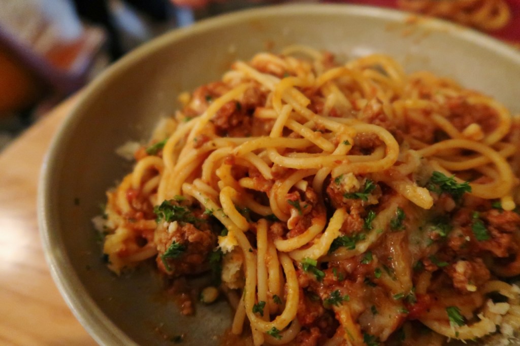 Spaghetti bolognese at Corbett & Claude Restaurant
