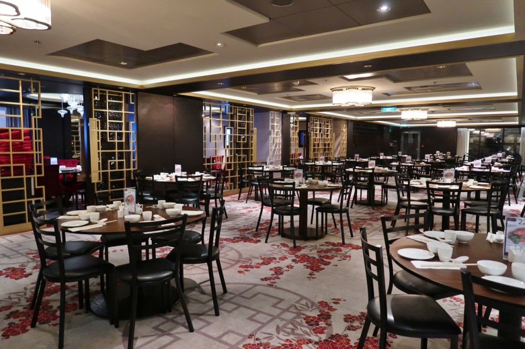 Dining area at the upper Dream Dining Room on Genting Dream Cruises
