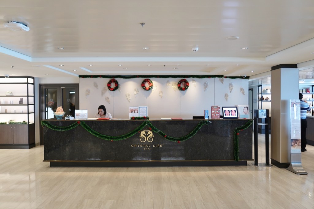 Crystal Life Spa reception counter on Genting Dream Cruises