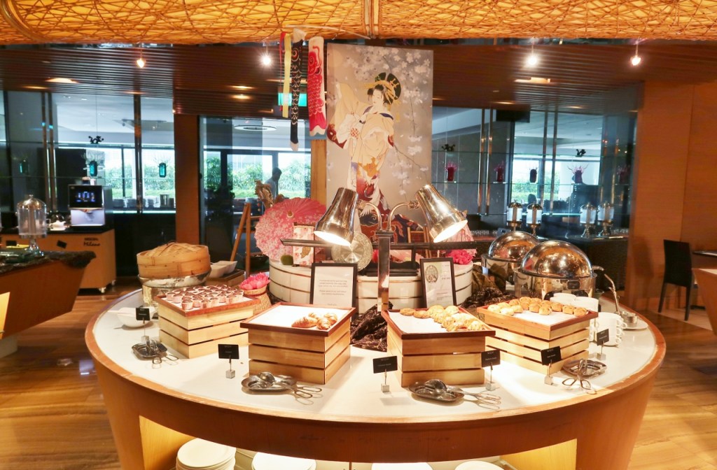 AquaMarine restaurant's breakfast buffet spread at PARKROYAL Collection Marina Bay Hotel