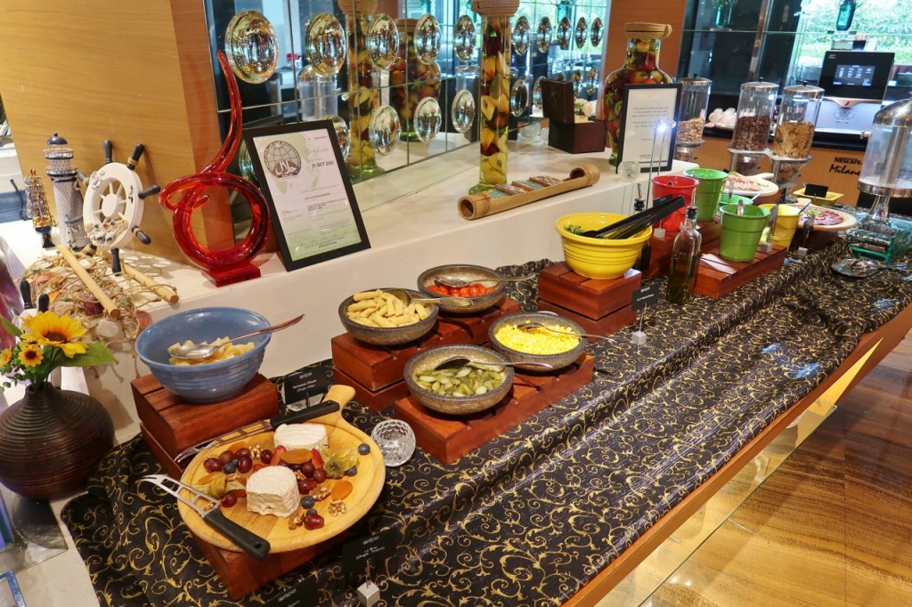 AquaMarine restaurant's breakfast buffet spread at PARKROYAL Collection Marina Bay Hotel