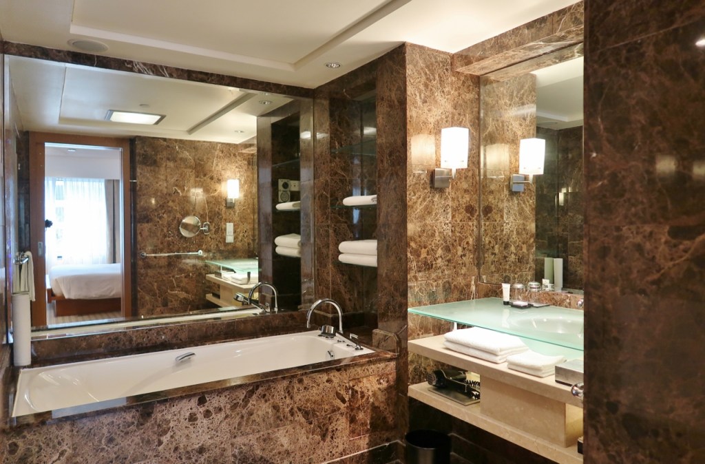 Bathroom in King Bed Deluxe Room at Grand Hyatt hotel