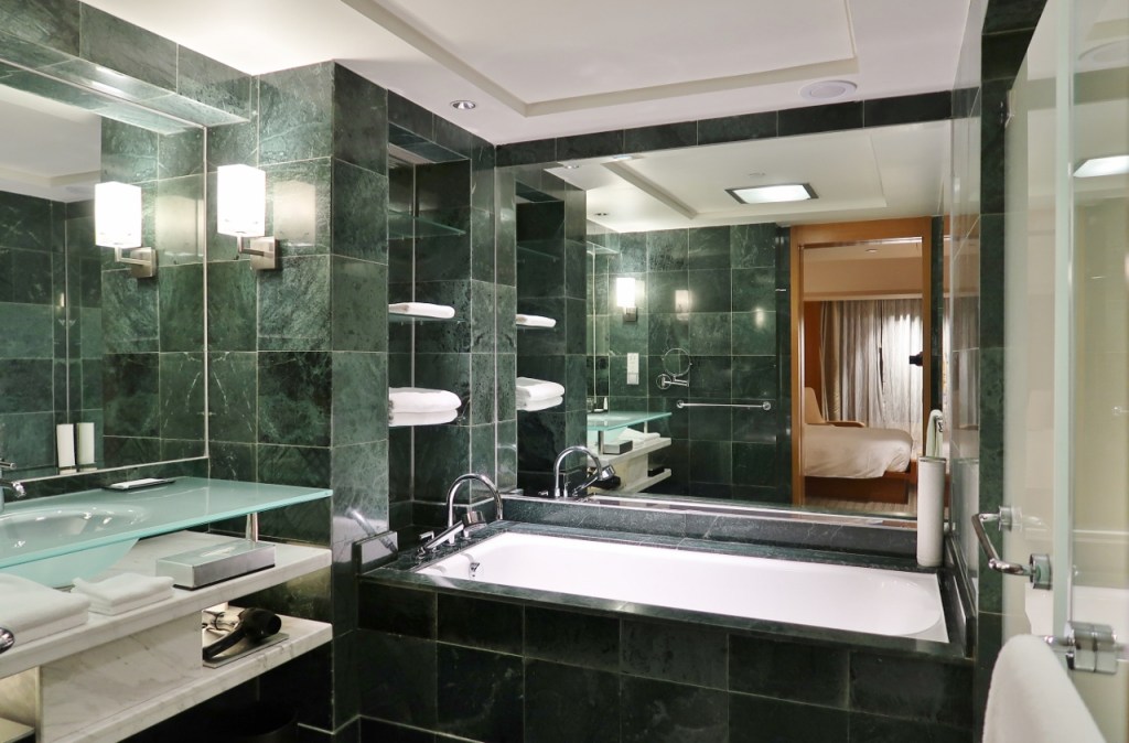 Bathroom in King Bed Club Access Room at Grand Hyatt hotel