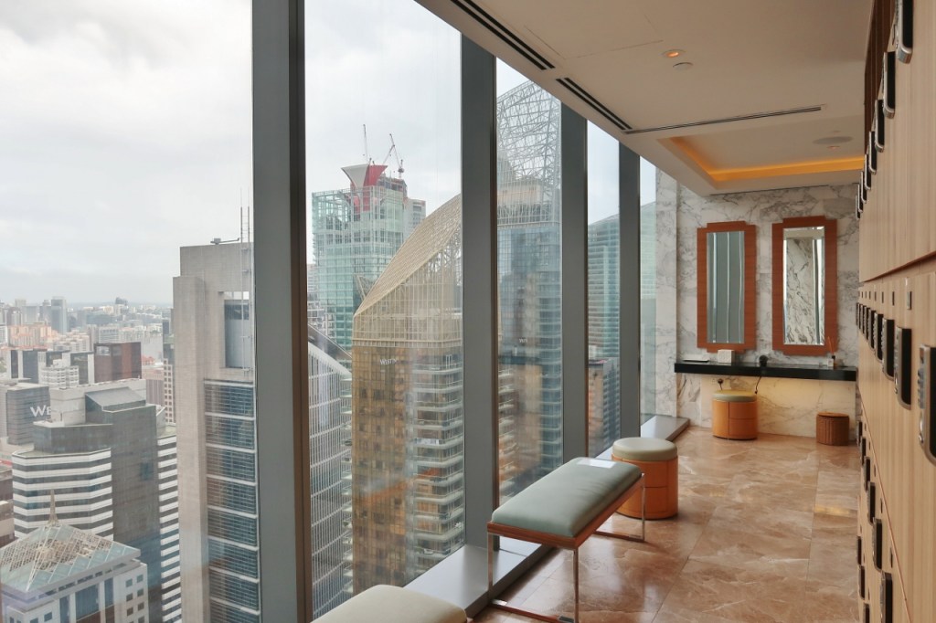 Relaxation lounge looking out to surrounding buildings at the Heavenly Spa at The Westin Hotel
