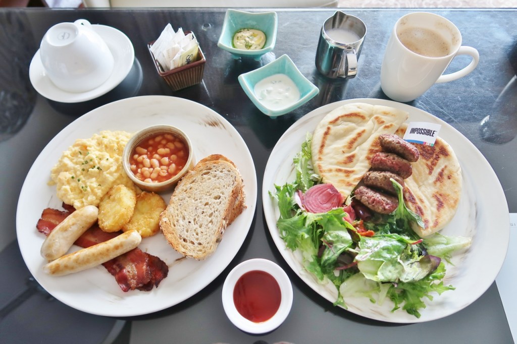 A la carte buffet breakfast dishes served in room at Fairmont Hotel