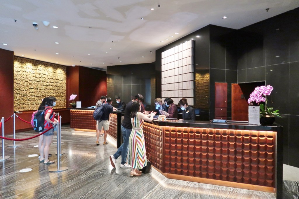 Reception counter at Mandarin Oriental Hotel