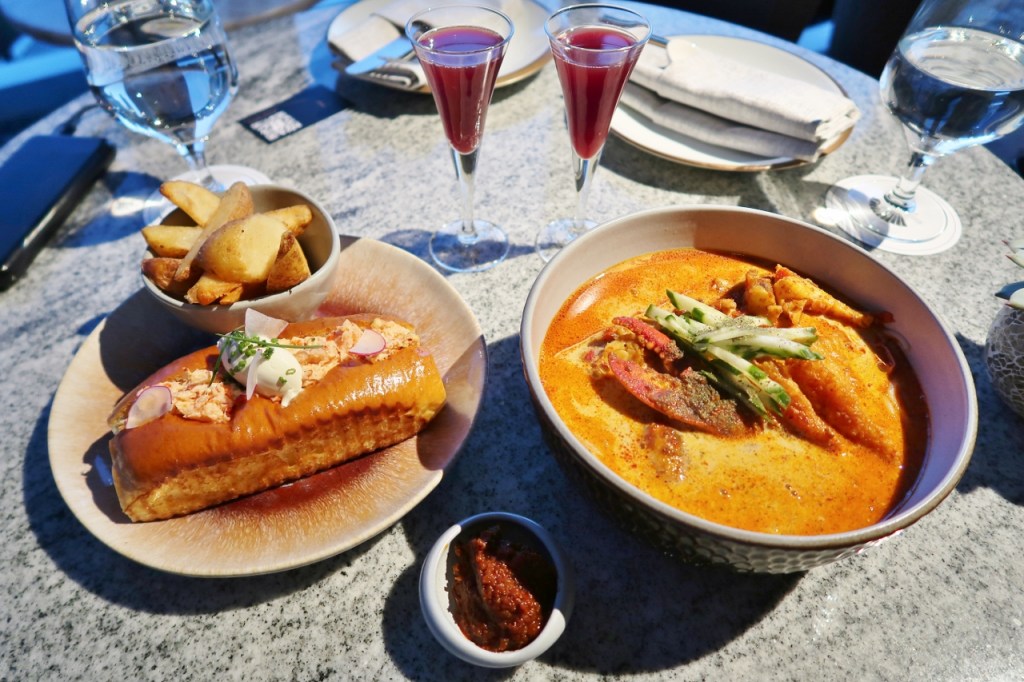 Signature lobster laksa and Boston lobster roll from MO Bar at Mandarin Oriental Hotel