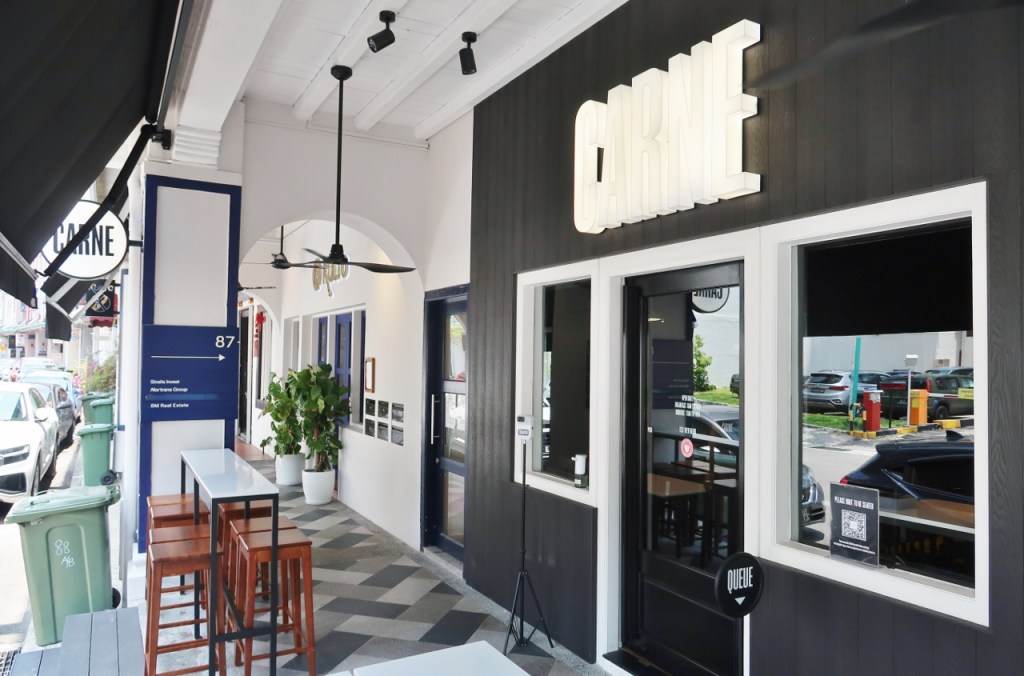 Entrance to CARNE Burgers restaurant