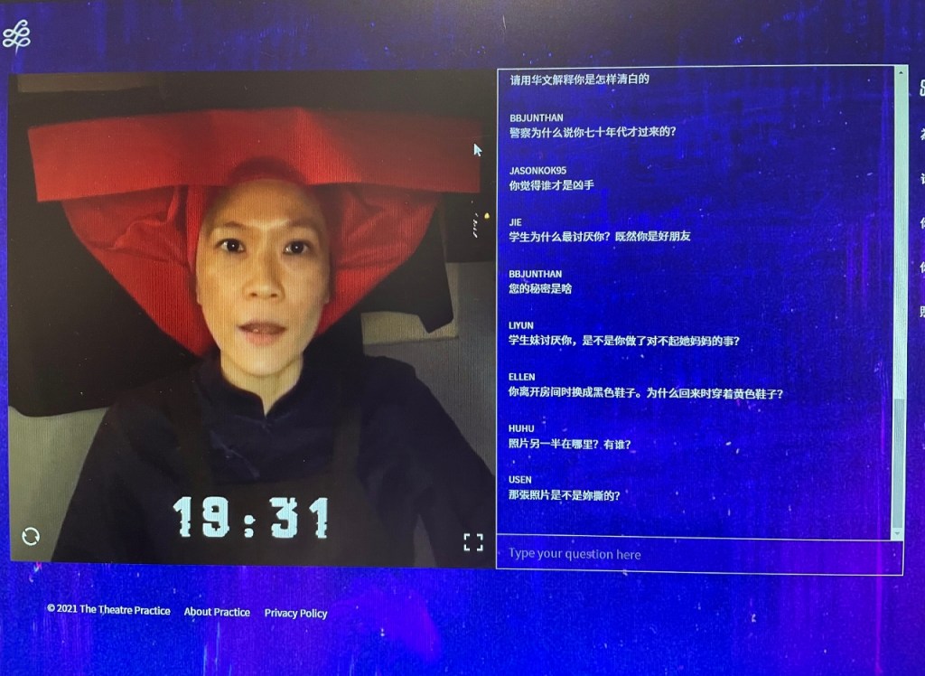 Live interrogation with character Samsui in The Bride Always Knocks Twice - Killer Secrets theatre play