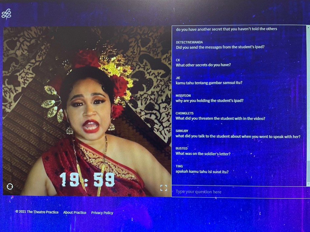 Live interrogation with character Concubine in The Bride Always Knocks Twice - Killer Secrets theatre play