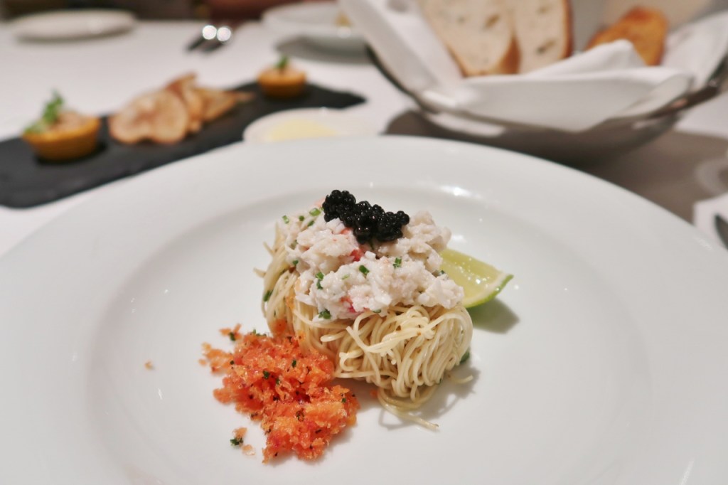 Chilled pasta appetizer from Gordon Grill at Goodwood Park Hotel