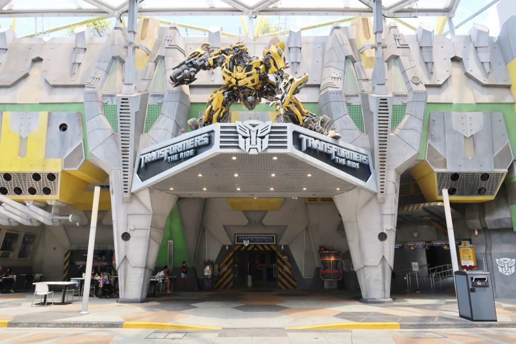 The entrance to the TRANSFORMERS The Ride: The Ultimate 3D Battle ride at Universal Studios Singapore
