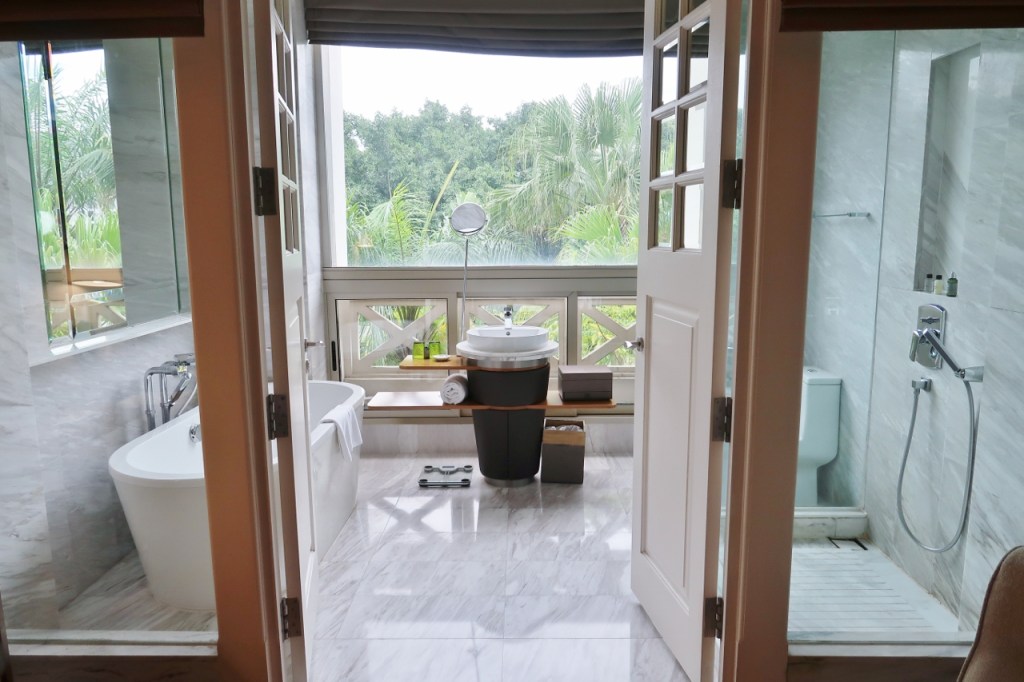 Bathroom in Deluxe Room at Hotel Fort Canning