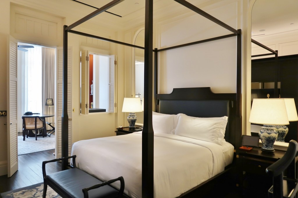 Bedroom in State Room Suite at Raffles Hotel