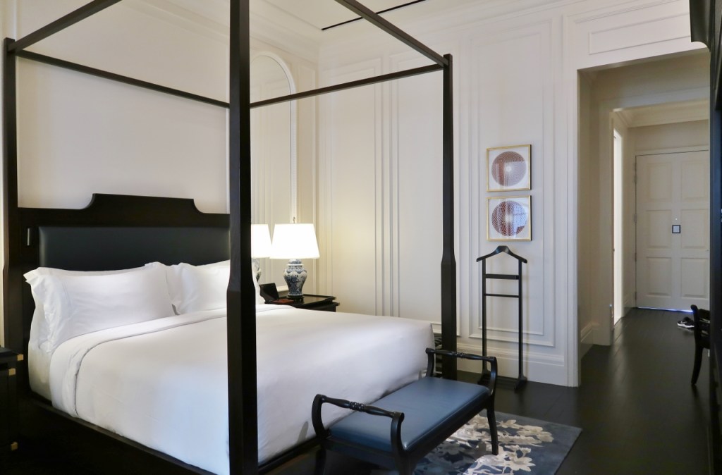 Bedroom in State Room Suite at Raffles Hotel