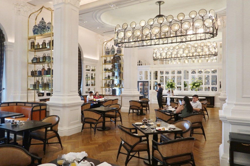 Seating area at Tiffin Room at Raffles Hotel