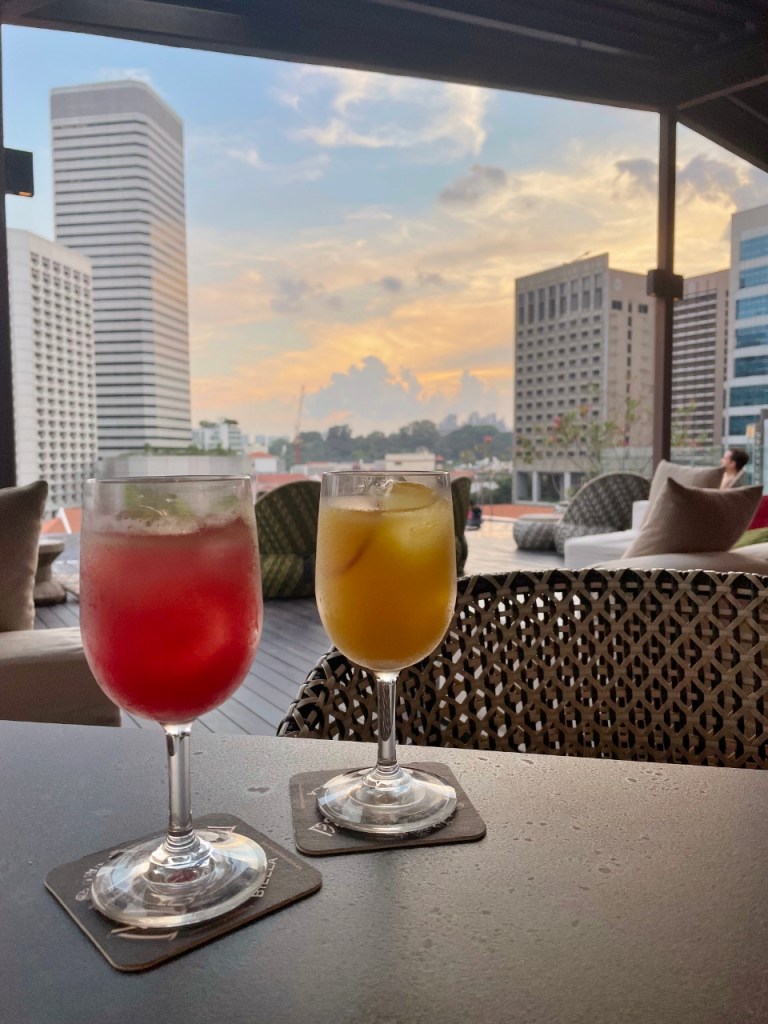 Second round of sunset mocktail drinks at Naumi Hotel