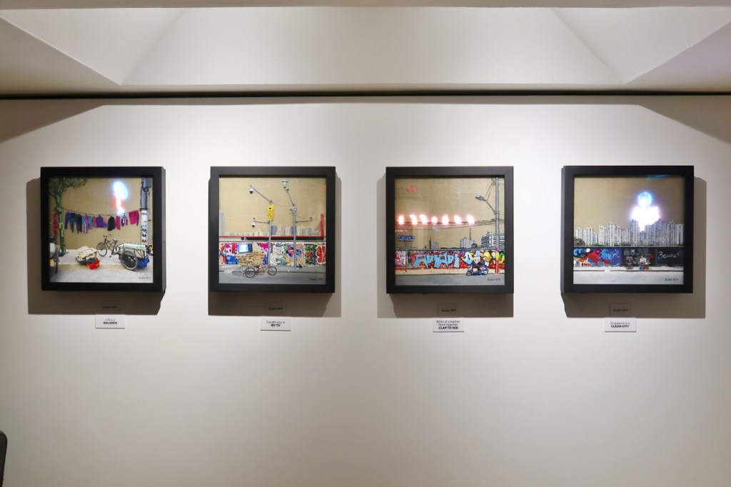 Interactive art at the lift lobby on level 1 of Naumi Hotel