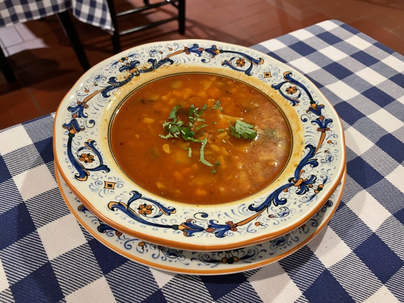 Minestrone soup from Pete's Place restaurant at Grand Hyatt Hotel