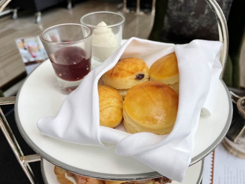 Scones and condiments from The Landing Point restaurant at The Fullerton Bay Hotel