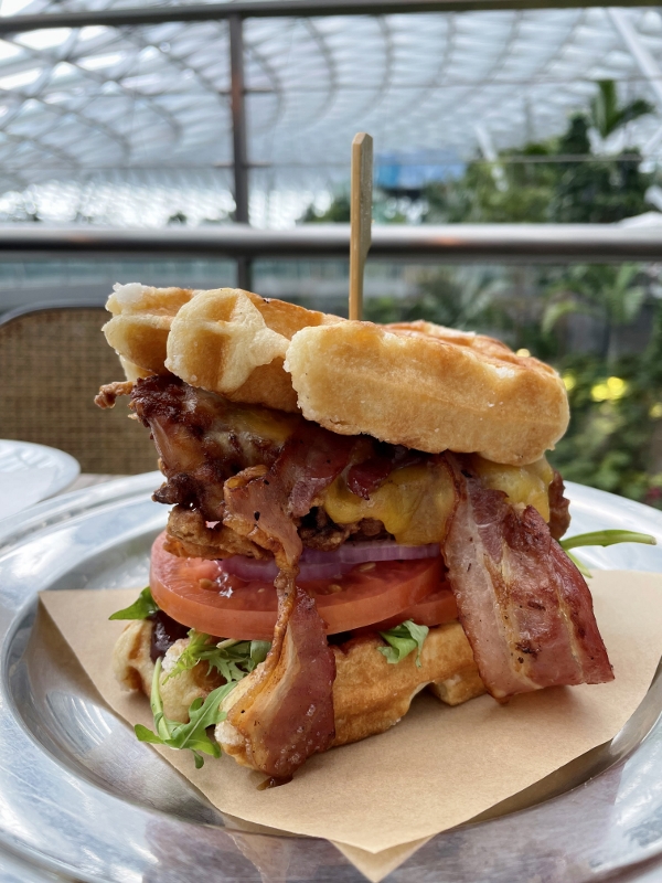 Texan chicken waffle burger from Burger & Lobster Restaurant