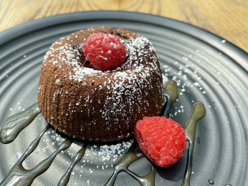 Molten chocolate lava cake from Burger & Lobster Restaurant