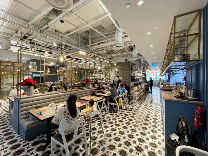 Seating area at Social Place restaurant