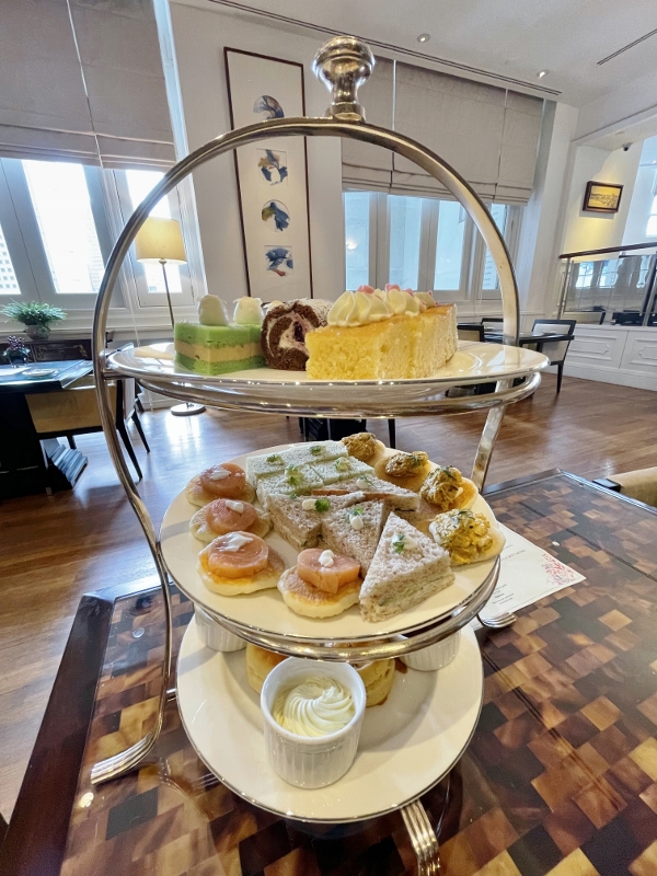 Afternoon tea items at The Straits Club at The Fullerton Hotel