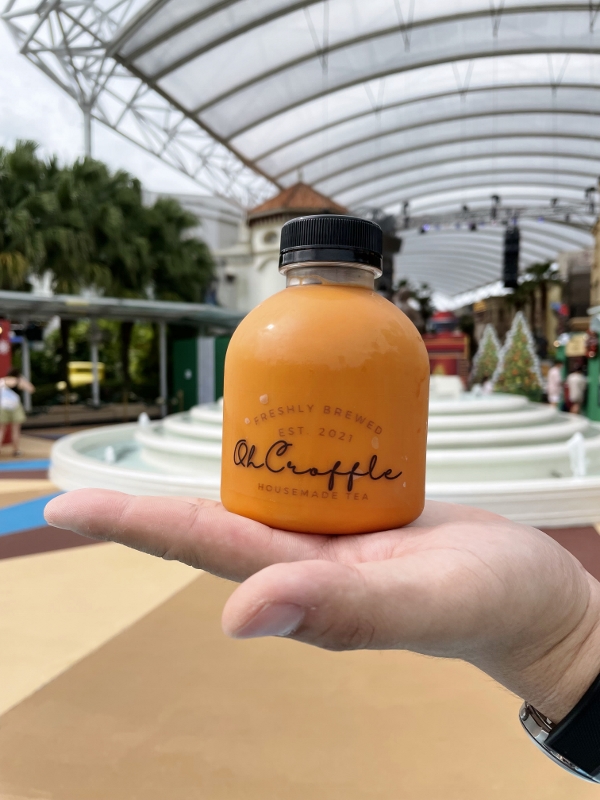 Thai milk tea from the Christmas Festive Market at Universal Studios Singapore