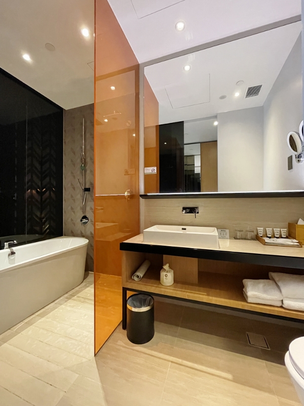 Bathroom in Club Room at Oasia Hotel Downtown