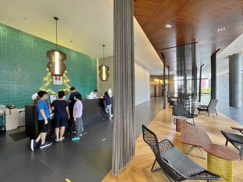 Oasia Hotel Downtown regular reception counter on level 12