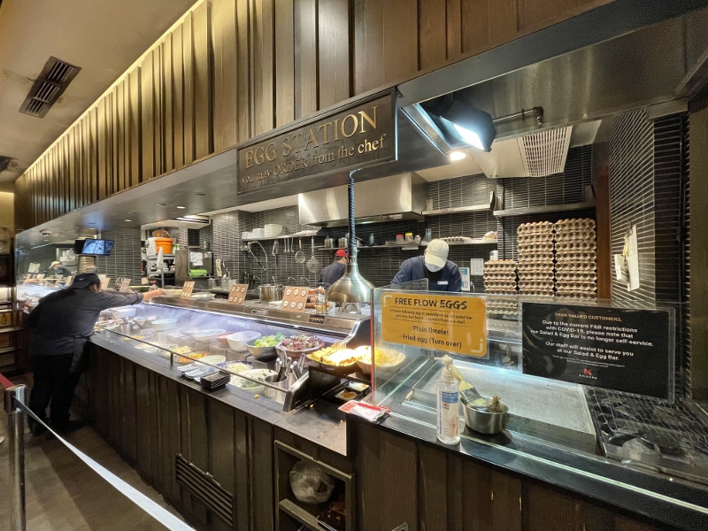 Free-flow salad and egg bar at Hamburg Steak Keisuke restaurant