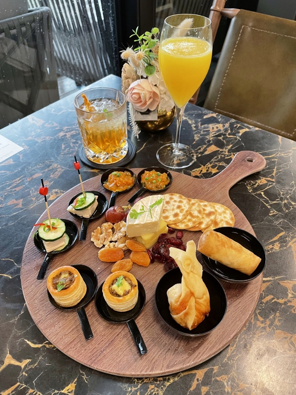 Evening cocktails and canapes from The Living Room at The Barracks Hotel