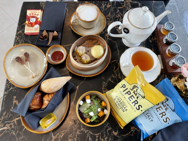 Breakfast set dishes from The Living Room at The Barracks Hotel