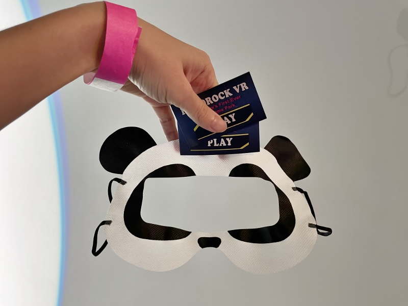 HeadRock VR theme park tickets and mandatory hygienic panda face mask