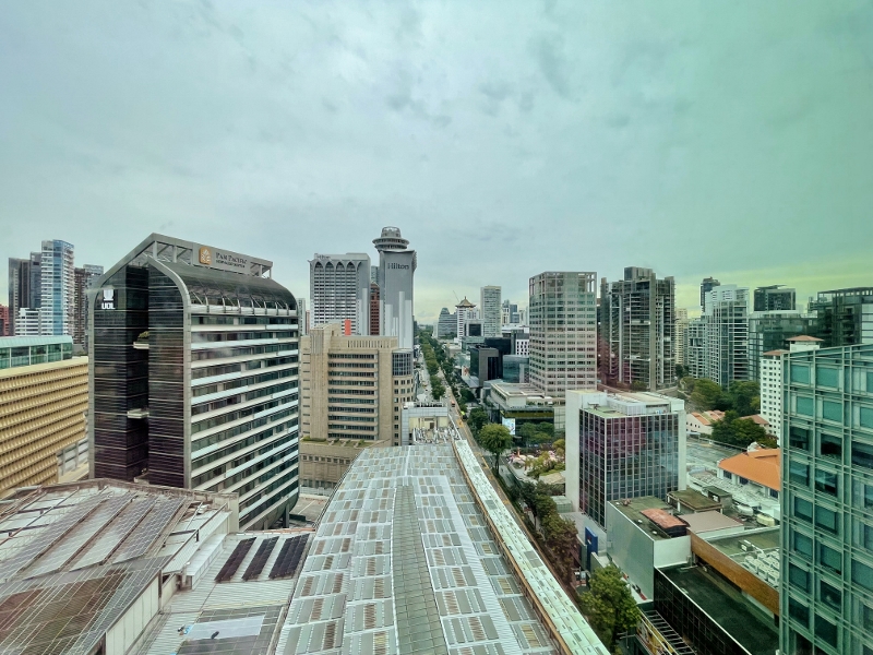The view from Club Room on level 16 at JEN Orchardgateway Hotel