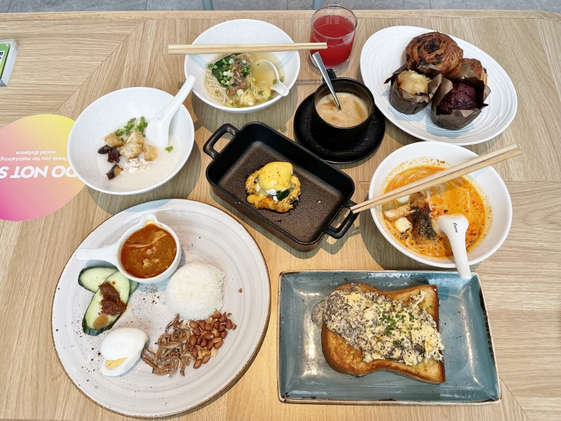 A la carte breakfast buffet dishes from The Kitchen Table restaurant at W Hotel Sentosa Cove