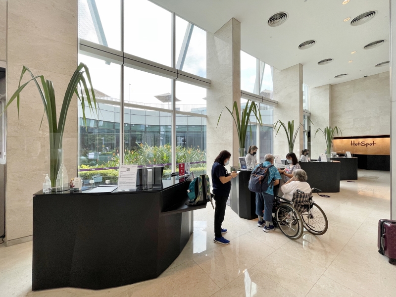 Capri Hotel by Fraser Changi City reception counters 