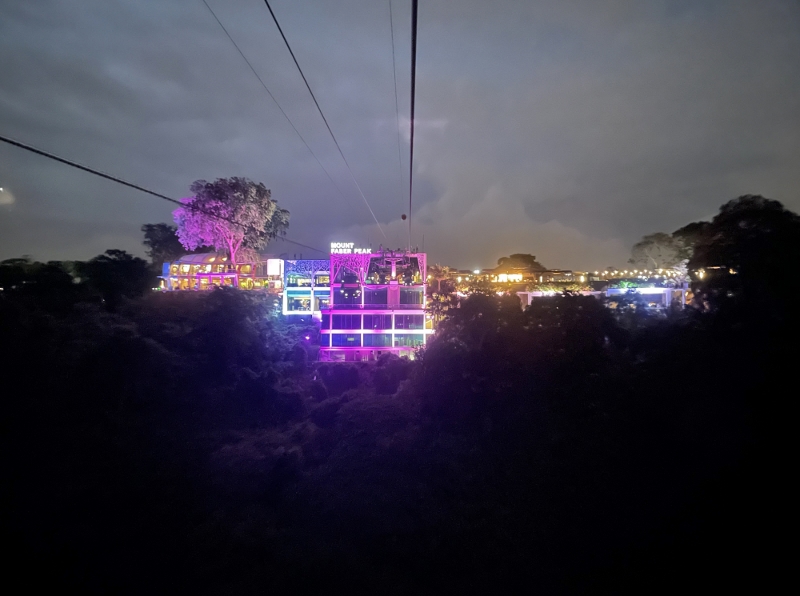 The view of the Mount Faber station from a cable car