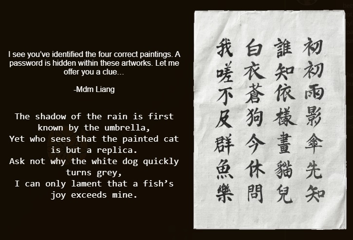 A clue from Chapter 2 of Gallery Of Secrets - The Lost Lily theatre play