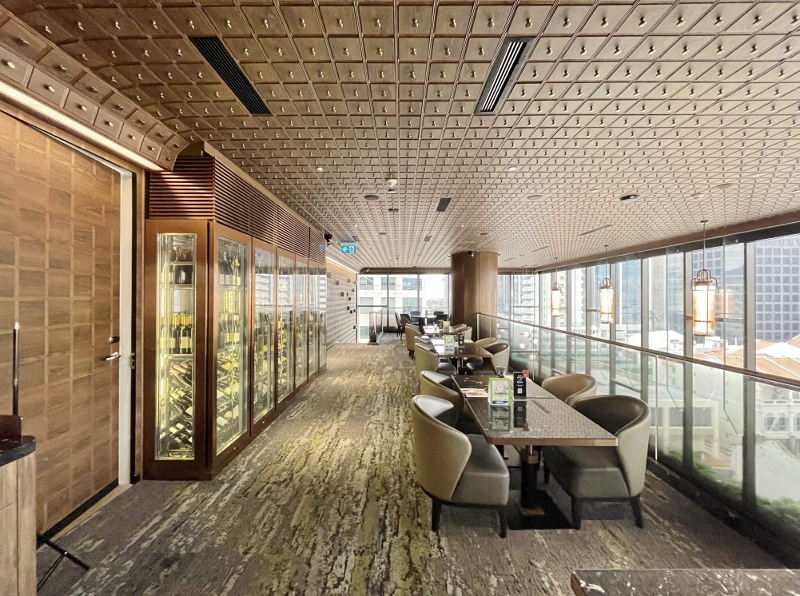 Seating area at QIN restaurant and bar at The Clan Hotel