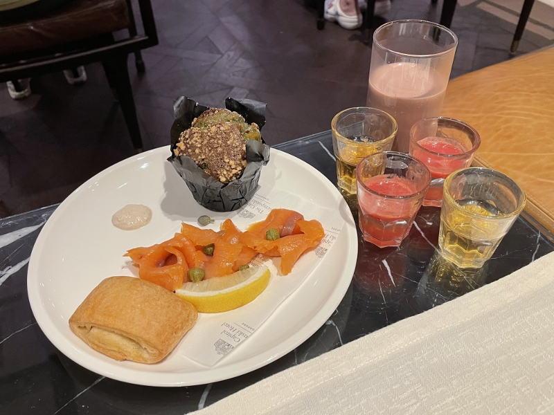 Breakfast buffet dishes from 15 Stamford by Alvin Leung restaurant at The Capitol Kempinski Hotel