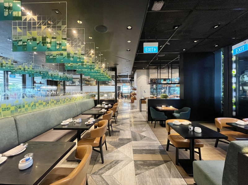 Seating area at Beach Road Kitchen restaurant at JW Marriott Hotel South Beach