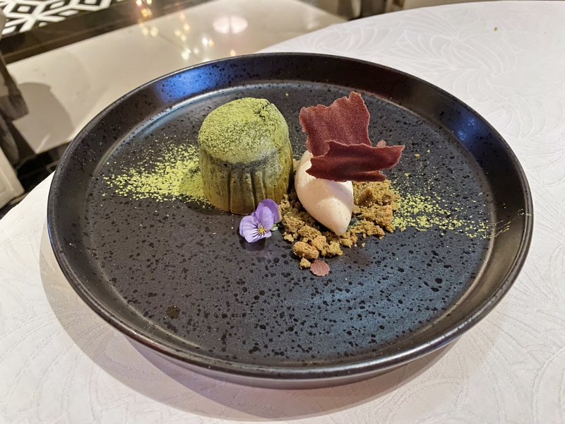 Kyoto matcha lava cake dessert from Madame Fan cantonese restaurant at JW Marriott Hotel South Beach
