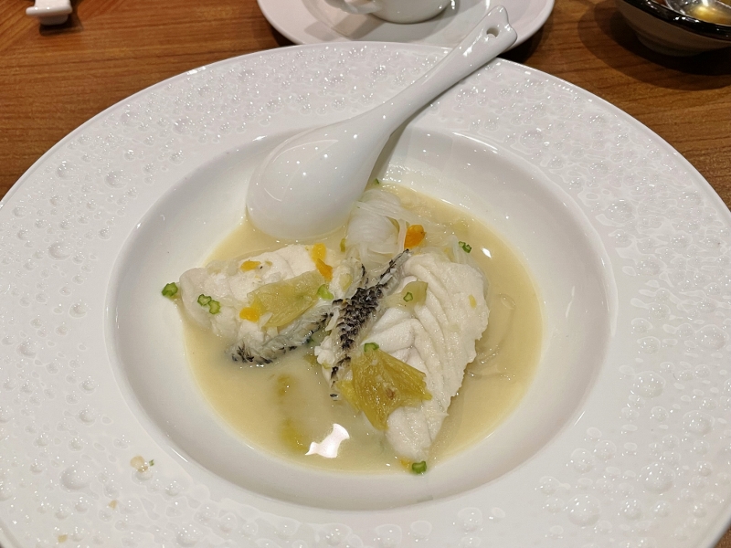 Poached dragon tiger grouper fillet from Hua Ting Cantonese restaurant at Orchard Hotel