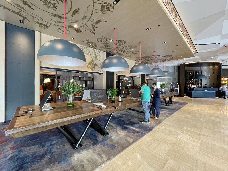 Swissotel The Stamford Hotel self check-in kiosks